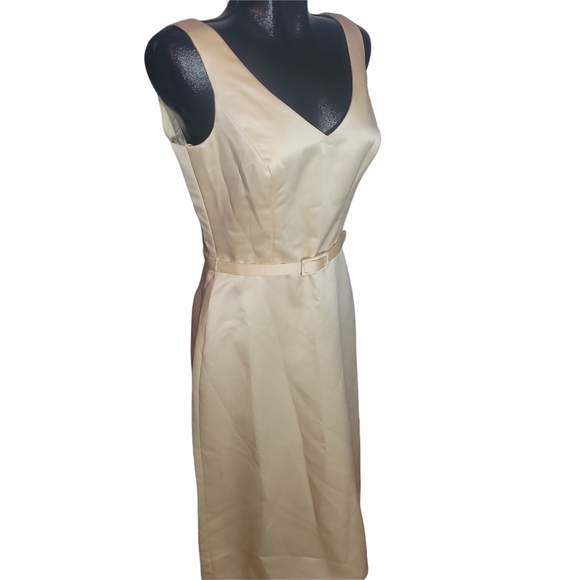 After Six Champagne Formal Bridesmaid Prom Sleeveless Dress 10 - Picture 3 of 9